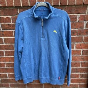 Tommy Bahama Relax Blue Half Zip Long Sleeve Sweater Men’s Size Large